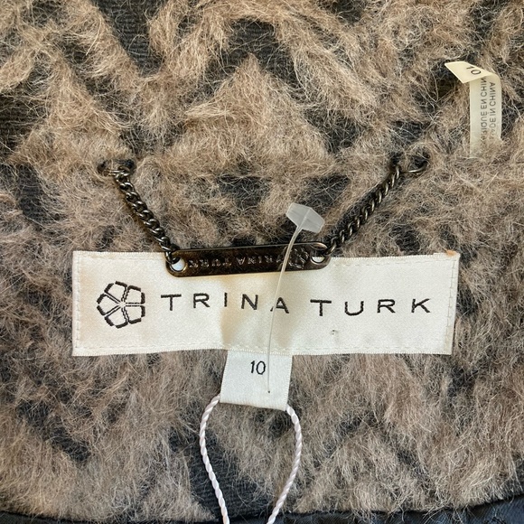 Trina Turk Wool Alpaca Coat in Mushroom - Picture 7 of 12